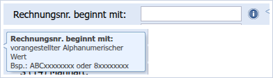 Rechnungsnr. beginnt mit