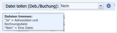 Datei teilen (Deb./Buchung)