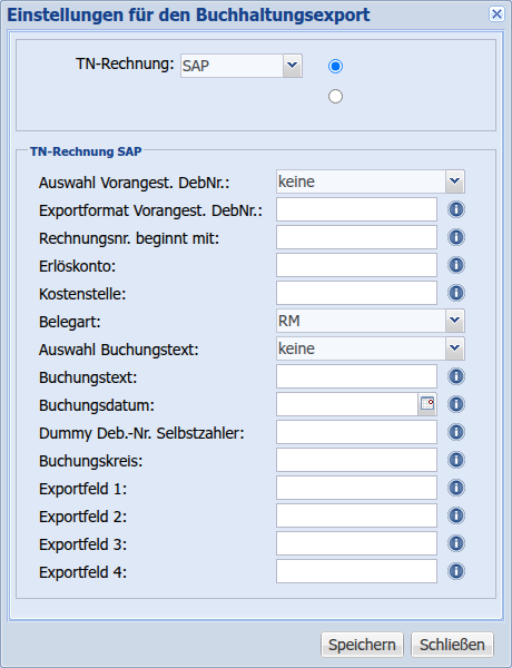 Dialog SAP Gesamtansicht