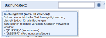 Buchungstext