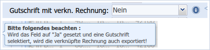 Gutschrift mit verknüpfter Rechnung