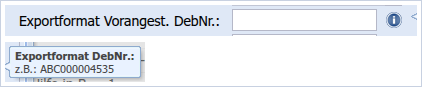 Exportformat Vorangest. DebNr.