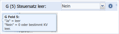 G (5) Steuersatz leer