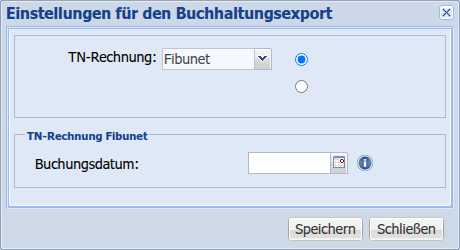 Dialog Fibunet Gesamtansicht
