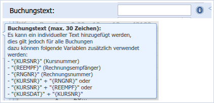 Buchungstext