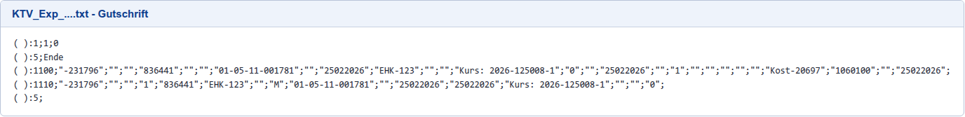 Textdatei, Gutschrift
