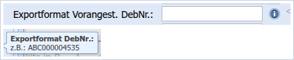 Exportformat Vorangest. DebNr.