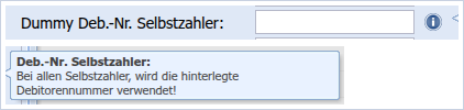 Dummy Deb.-Nr. Selbstzahler