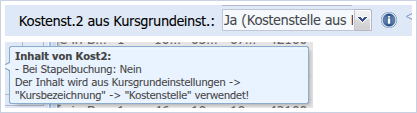 Kostenst.2 aus Kursgrundeinstellungen