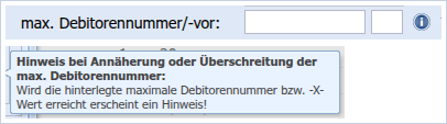 max. Debitorennummer/-vor